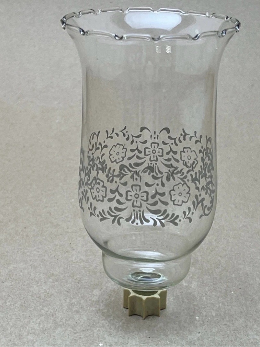 Home Interiors Set Of 2 Etched Glass Hurricane Vintage Votive Can holders Sconce - Picture 3 of 4